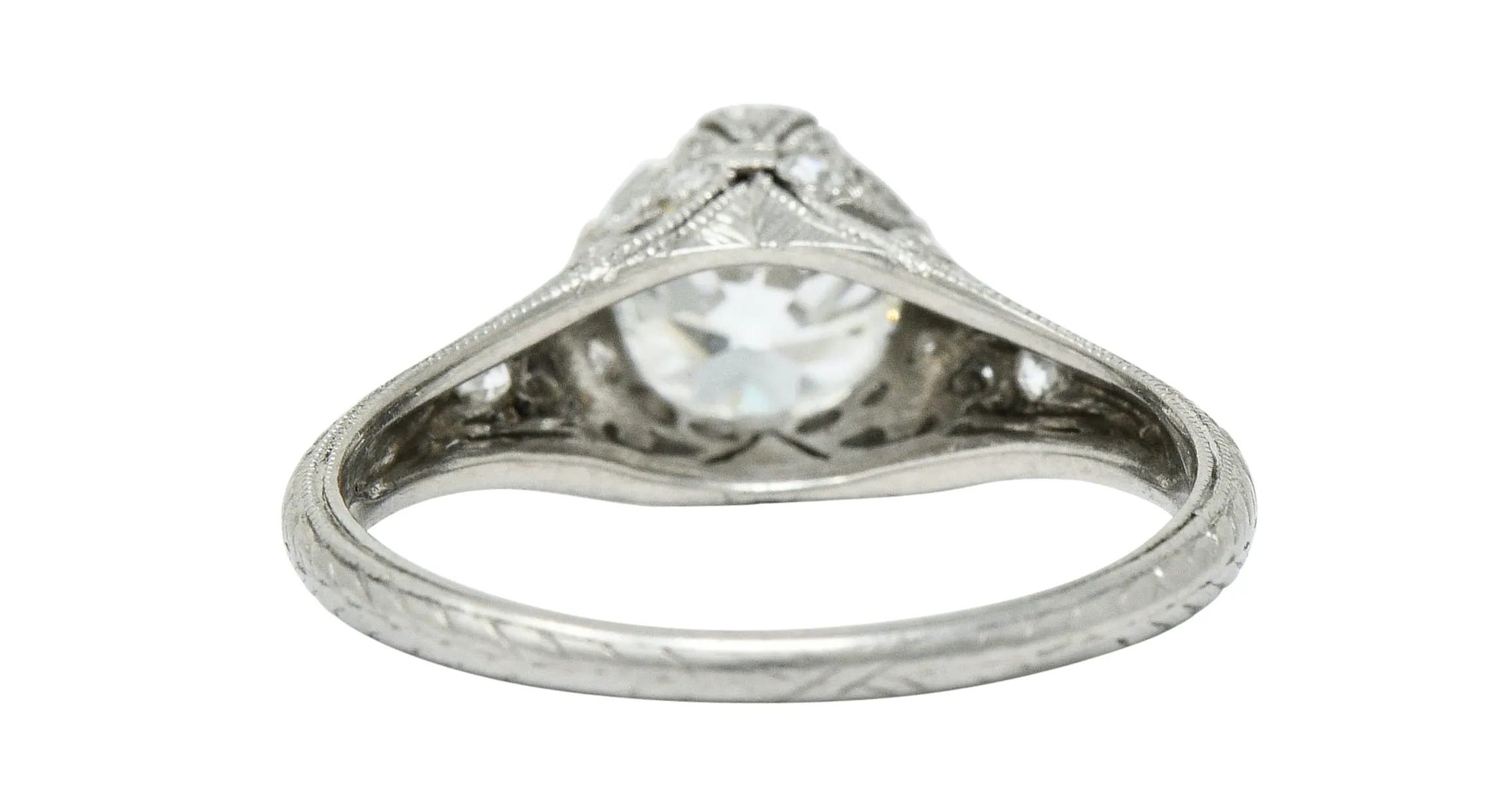 Edwardian 1.36 CTW Diamond Platinum Engagement Ring GIA