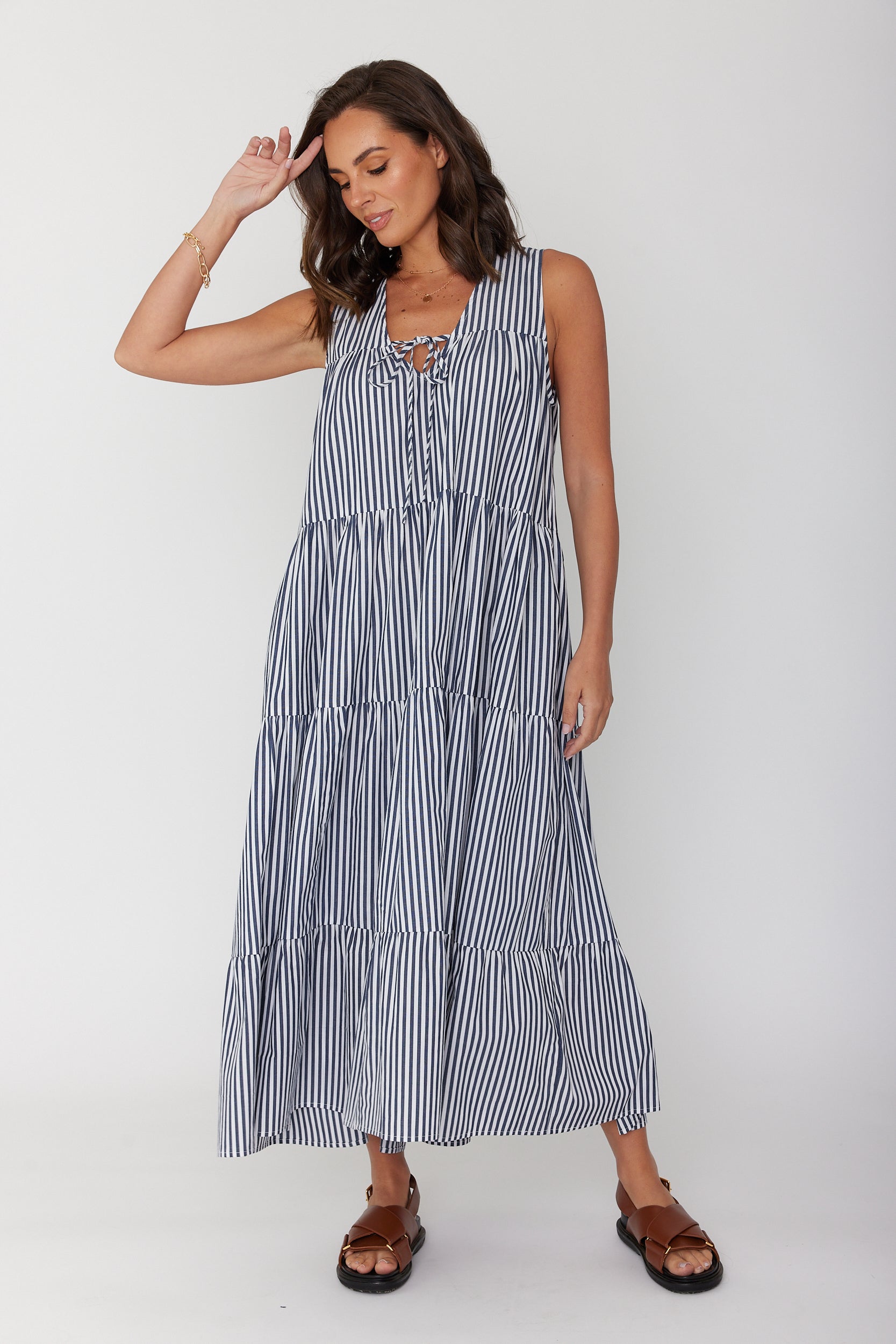 ELLE Dress Navy Stripe