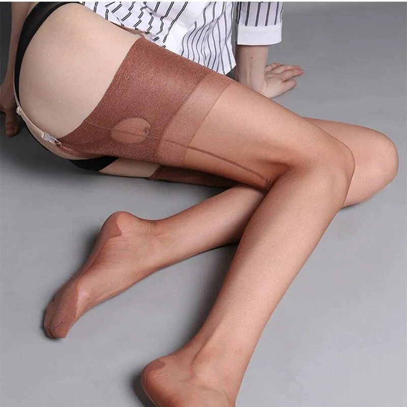 Eye Cut Women Sexy Stockings Retro Back Line Seamed Thigh High