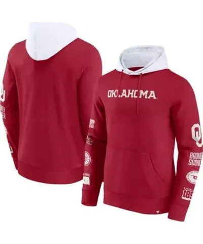 Fanatics Men's NCAA Fanatics Oklahoma Sooners Color Block Badge Fleece Pullover Hoodie