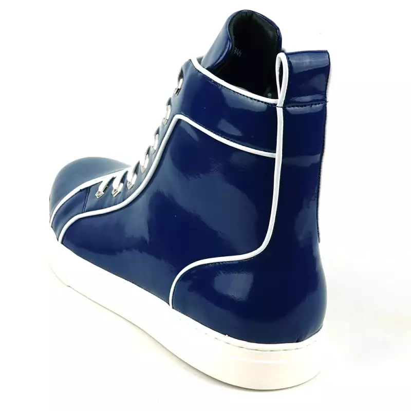 FI-2416 Navy Patent Leather High Top Sneaker