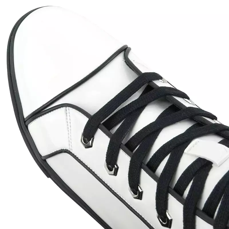 FI-2416 White Patent Leather High Top Sneaker