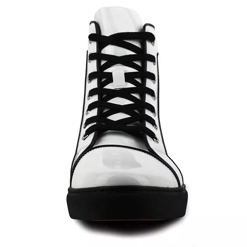 FI-2416 White Patent Leather High Top Sneaker