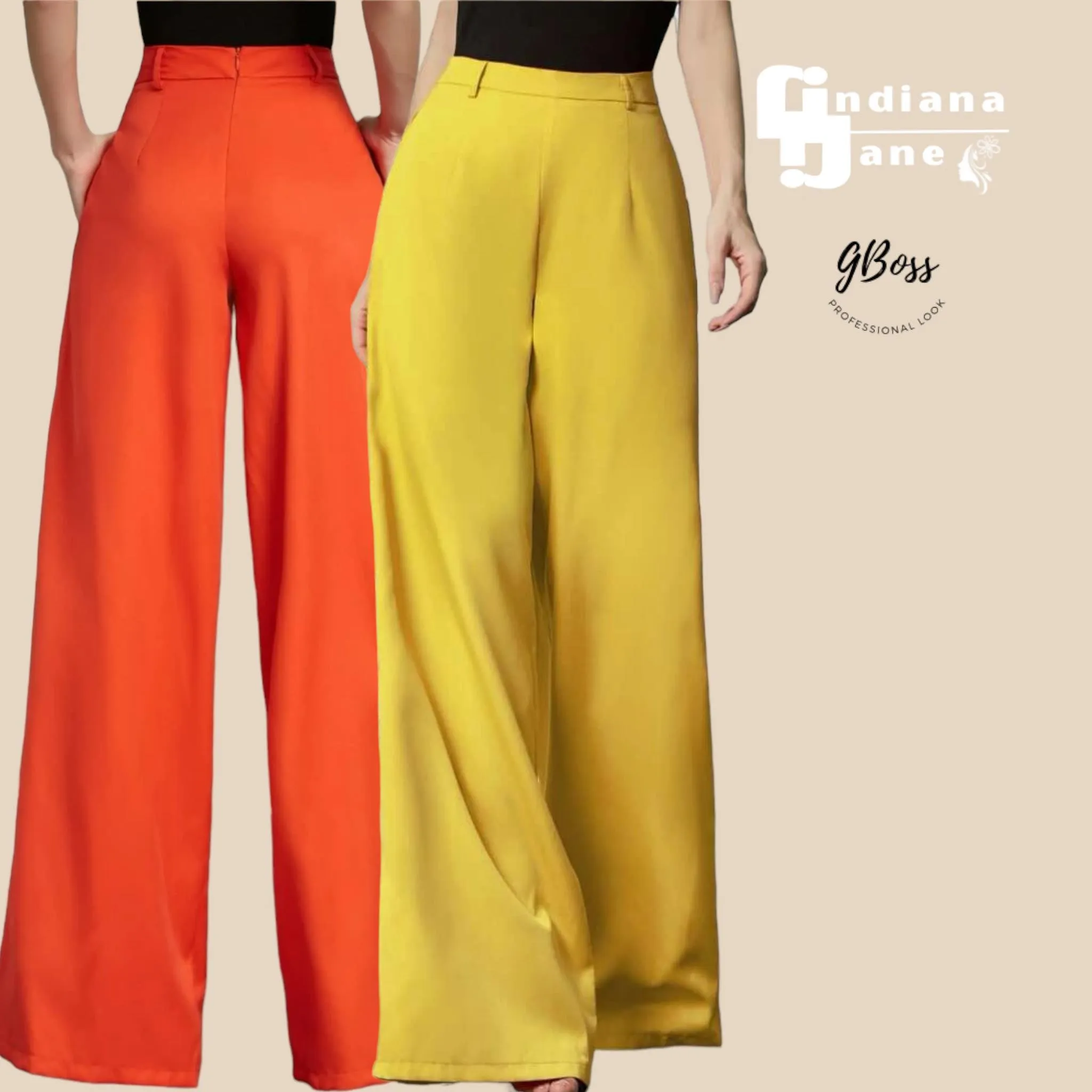 GBOSS Vibrant High Waist Wide Leg Pants