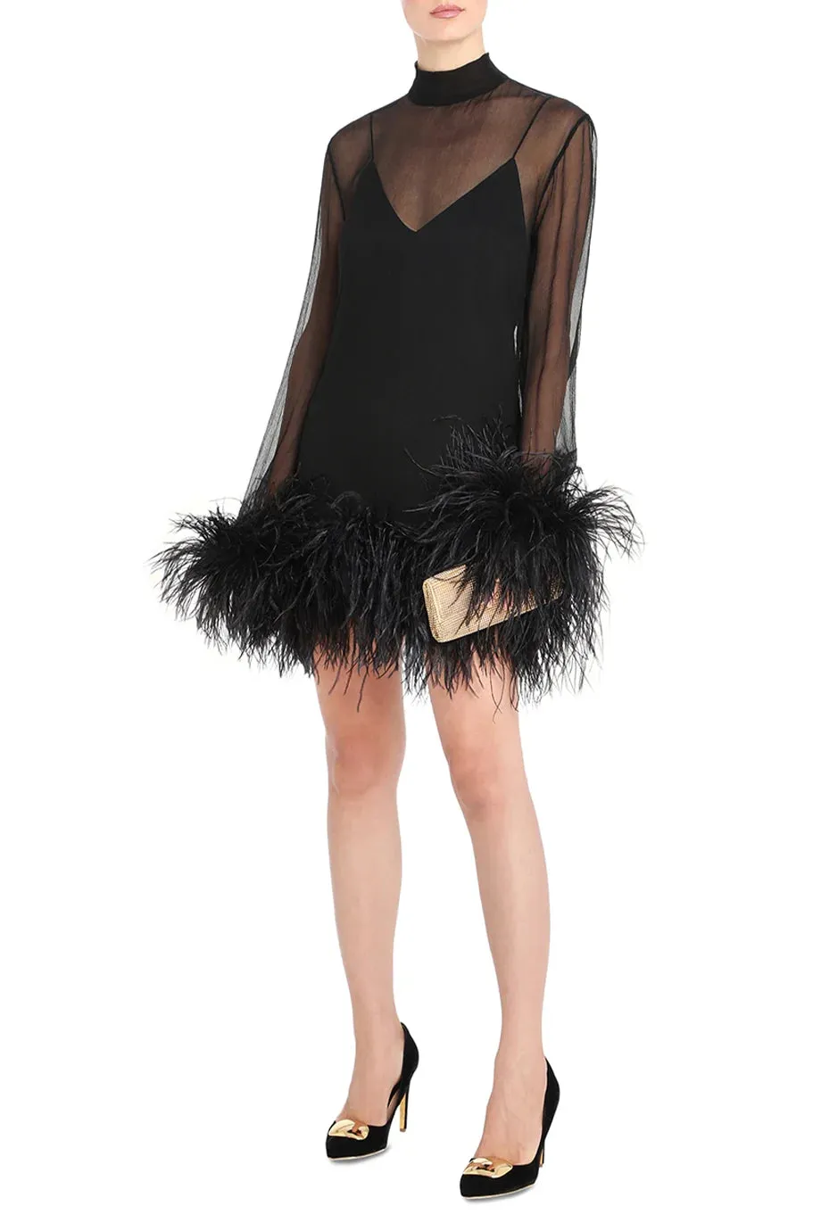 Gina Spirito Sheer Feather Dress