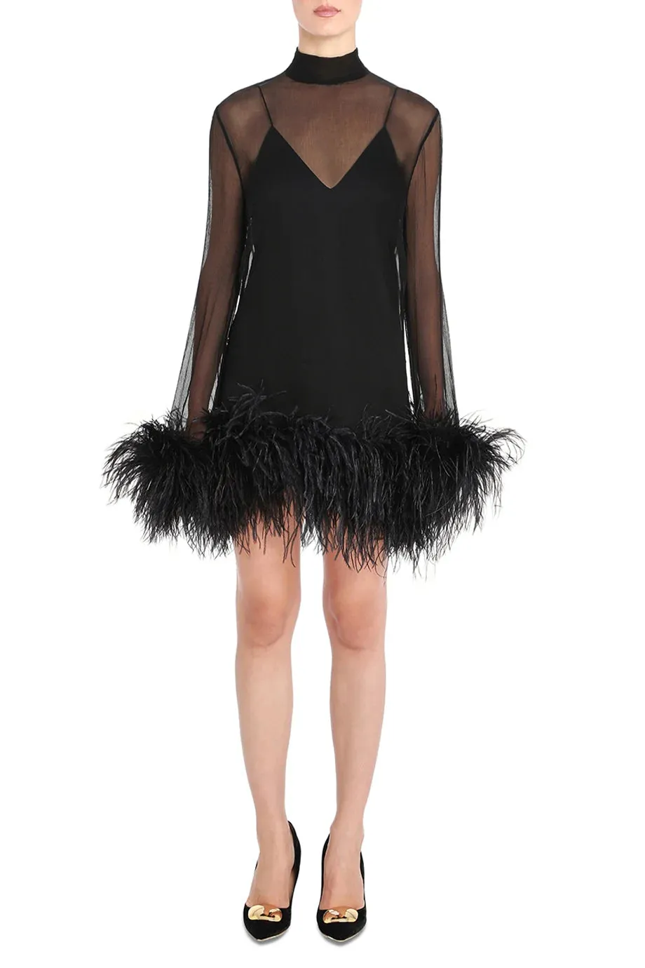 Gina Spirito Sheer Feather Dress