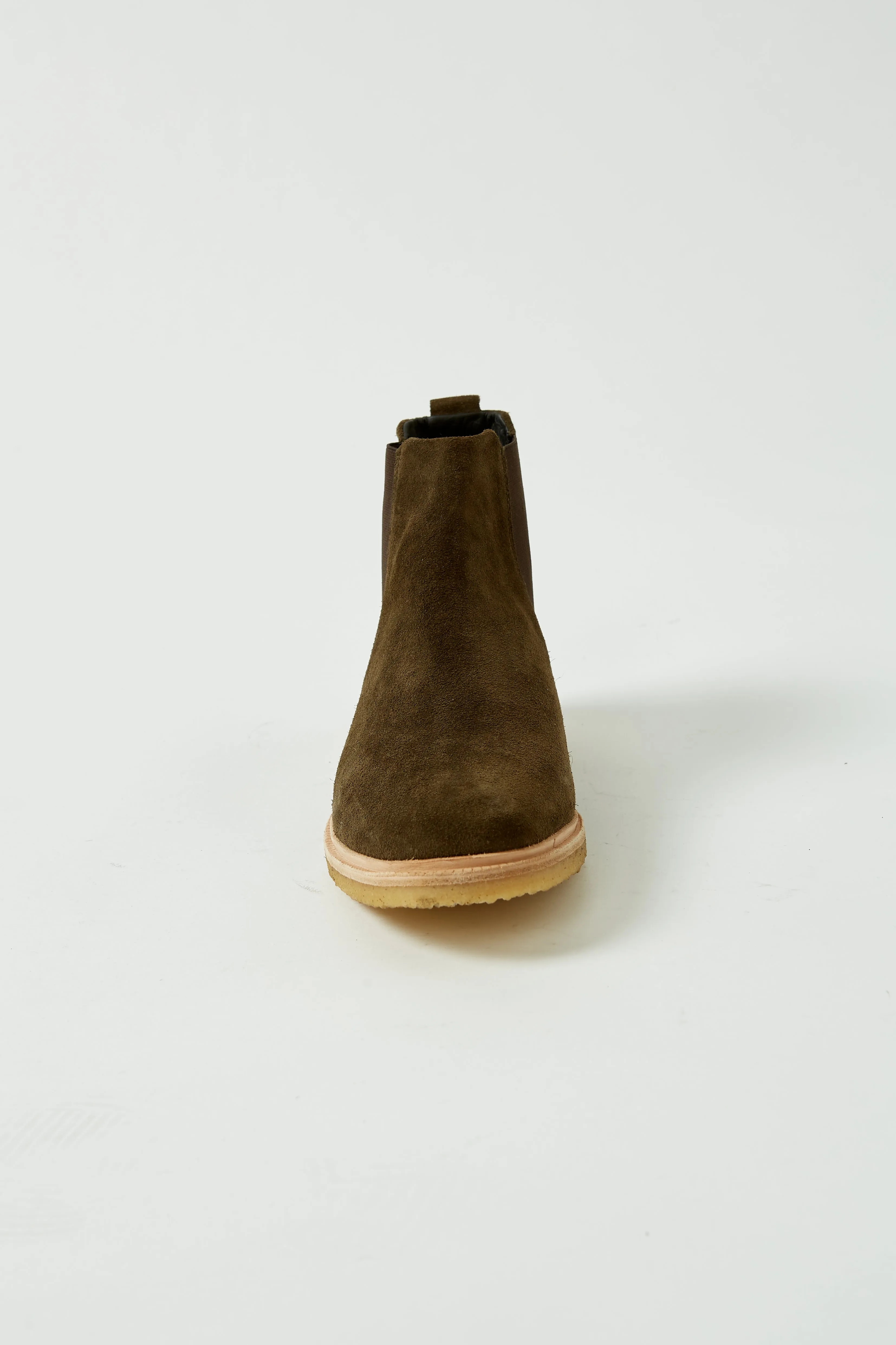 Green Cast Crepe Chelsea Suede Boot