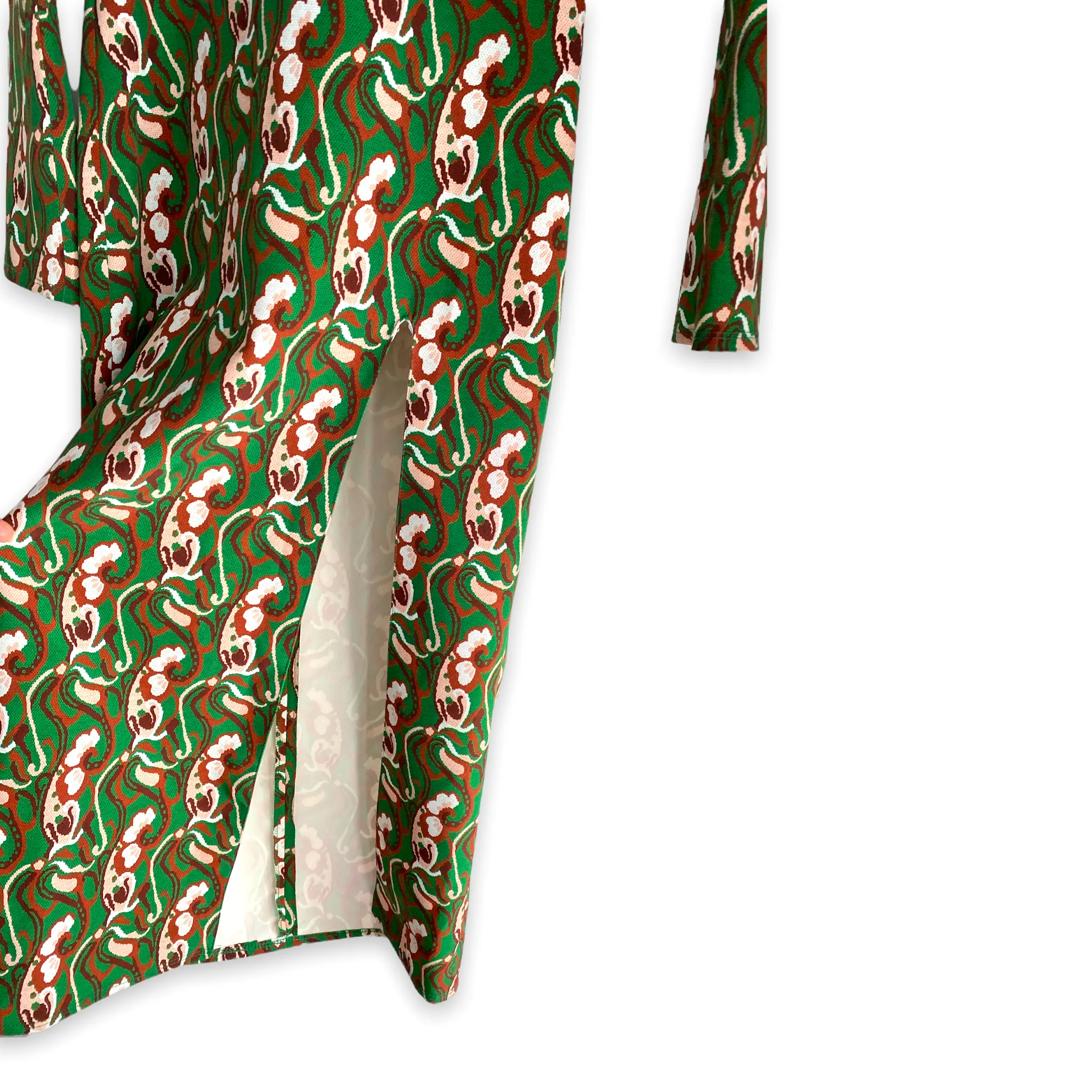 Green Printed Cheongsam Dress