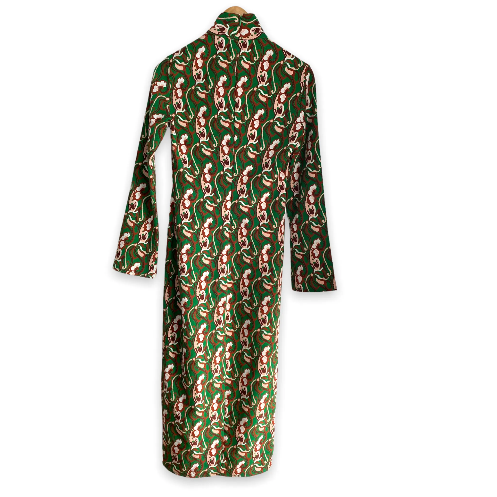 Green Printed Cheongsam Dress