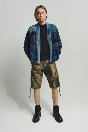 GREG LAUREN | MIXED PUFFER ZIP SHORTS