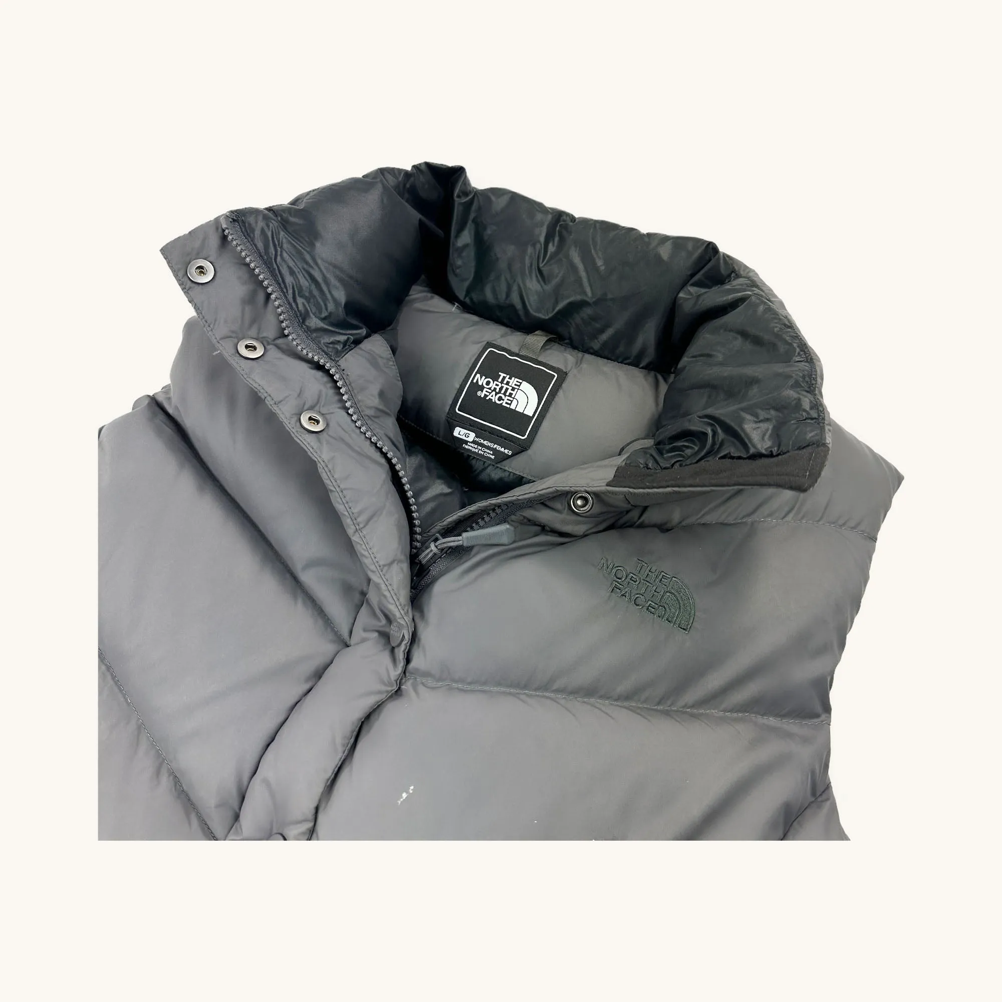 Grey The North Face Nuptse 700 Puffer Jacket Gilet (L)