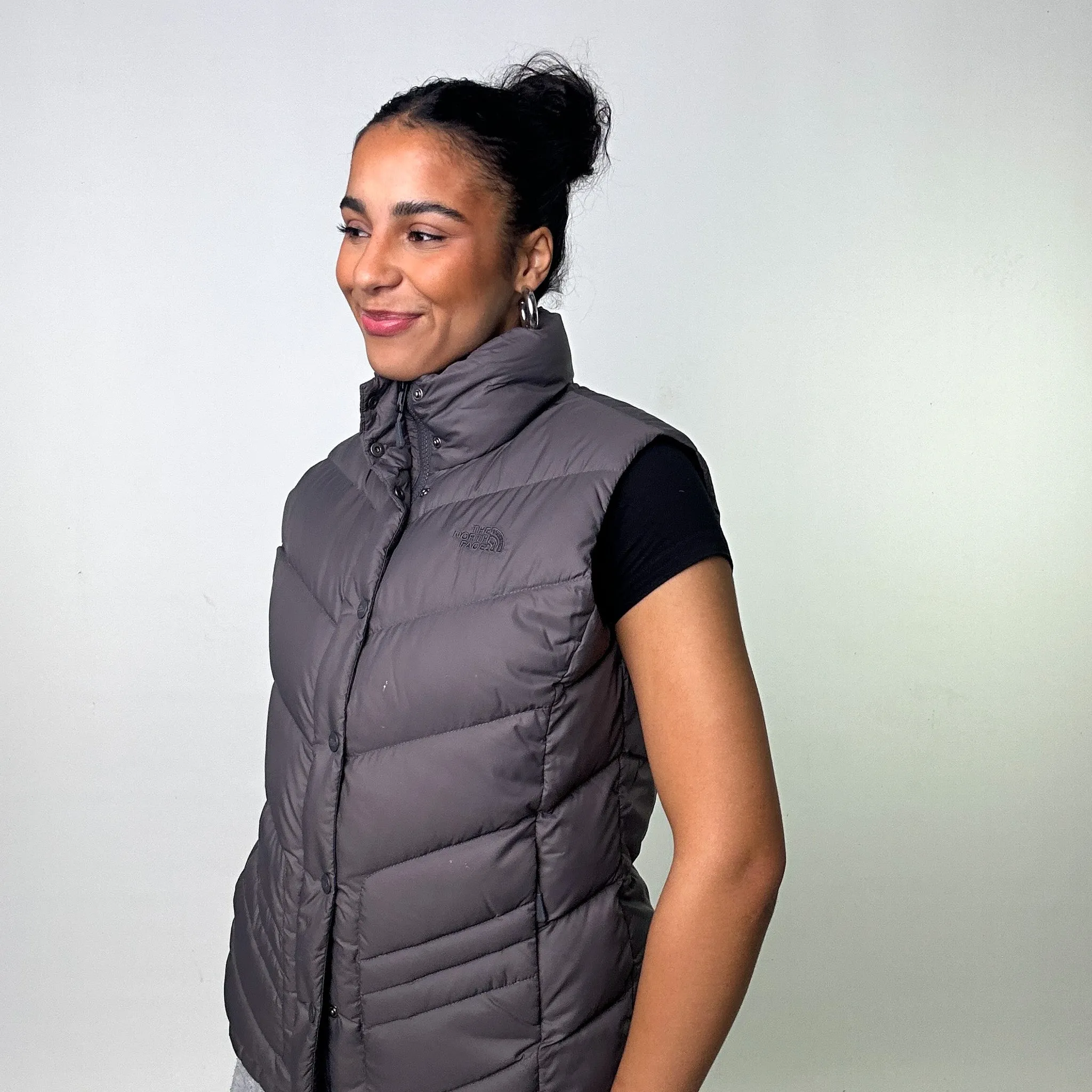 Grey The North Face Nuptse 700 Puffer Jacket Gilet (L)