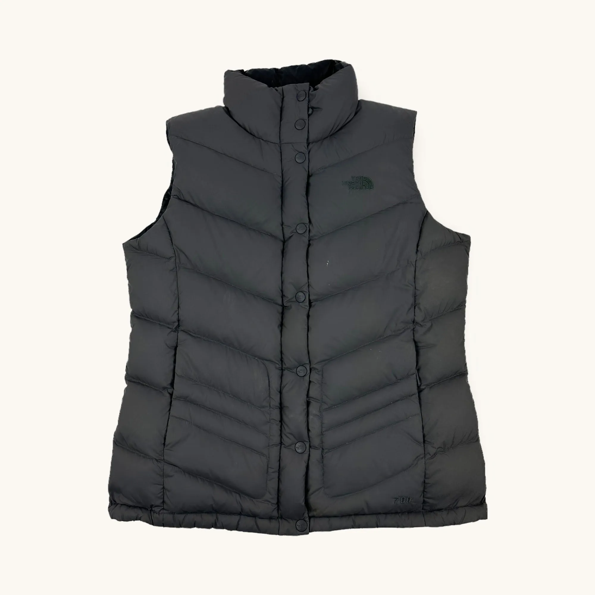 Grey The North Face Nuptse 700 Puffer Jacket Gilet (L)