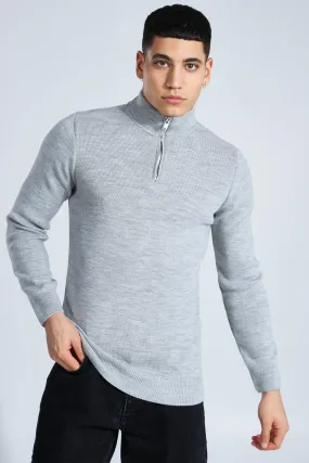 Half Zip Funnel Neck Sweater