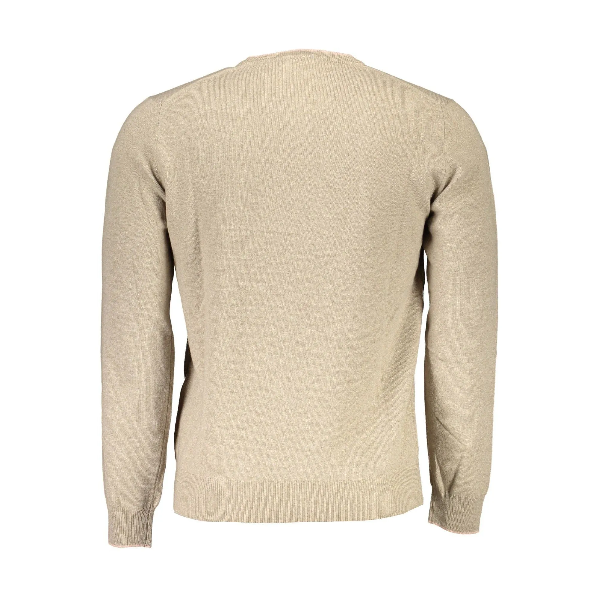 Harmont & Blaine Elegant Beige Crew Neck Sweater with Embroidery