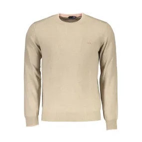 Harmont & Blaine Elegant Beige Crew Neck Sweater with Embroidery