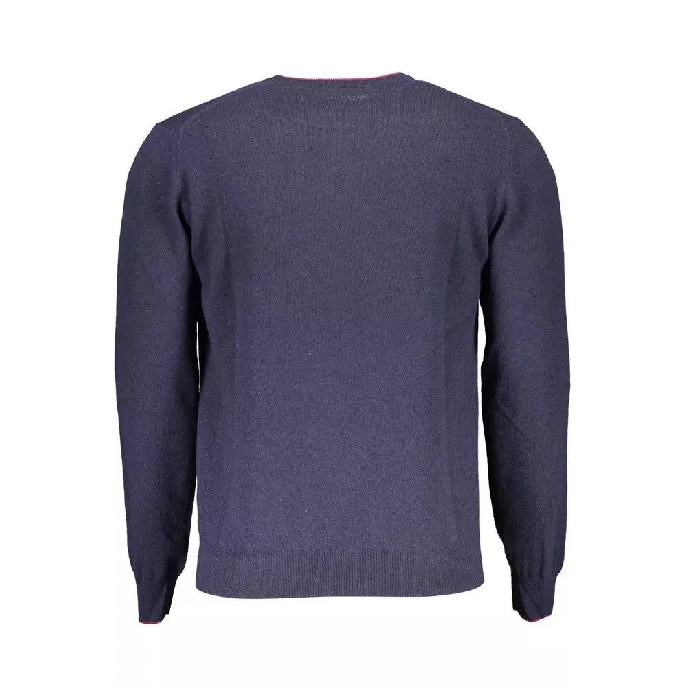 Harmont & Blaine Elegant Blue Contrast Detail Sweater