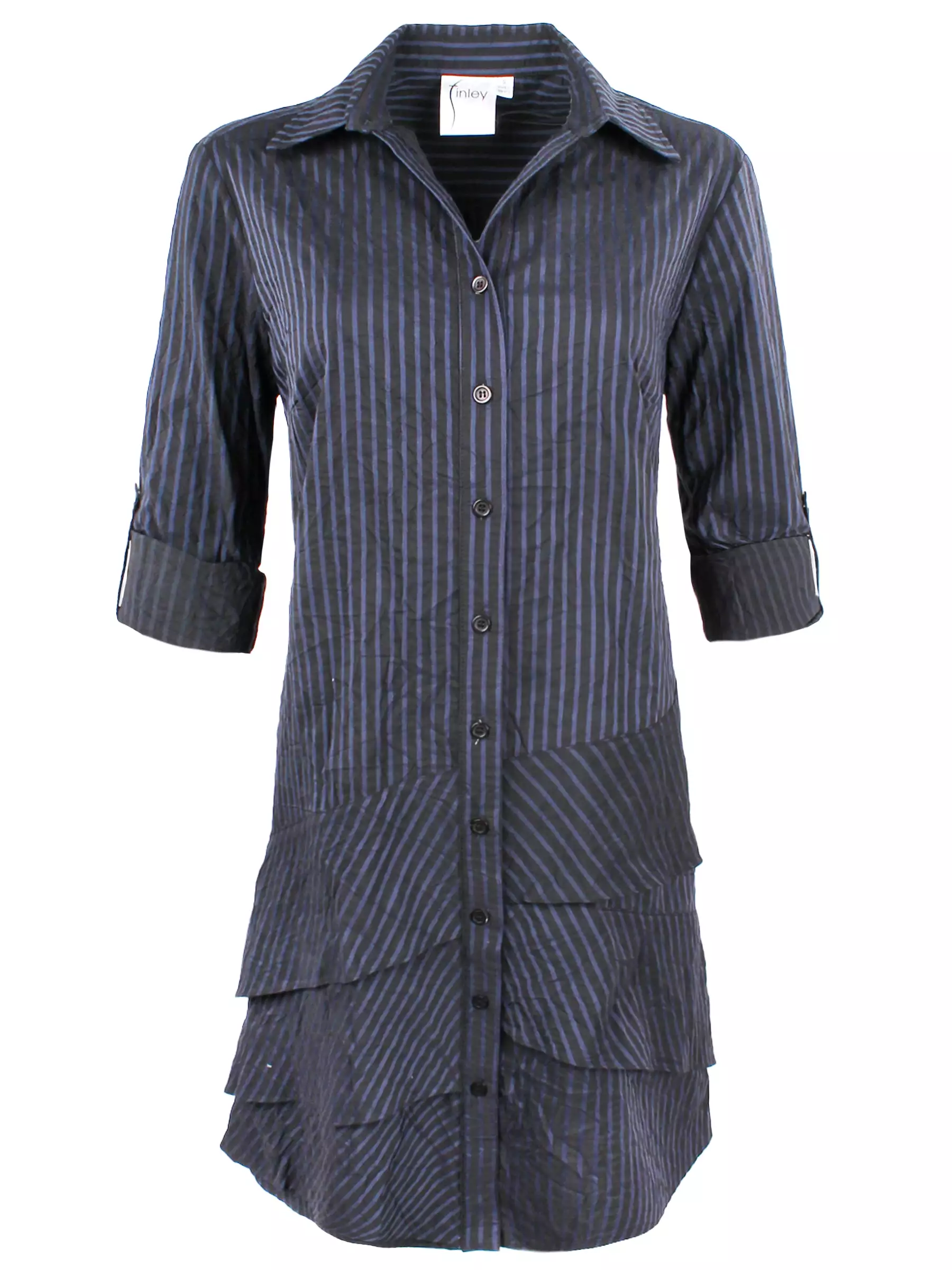 Jenna Dress Navy/Black Crushed Spectator Stripe - Webstore Exclusive