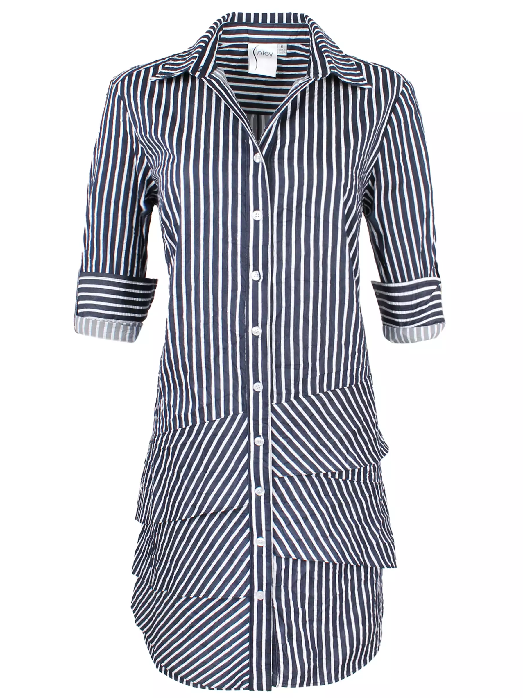 Jenna Dress Navy/White Crushed Spectator Stripe - Webstore Exclusive