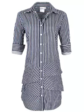 Jenna Dress Navy/White Crushed Spectator Stripe - Webstore Exclusive