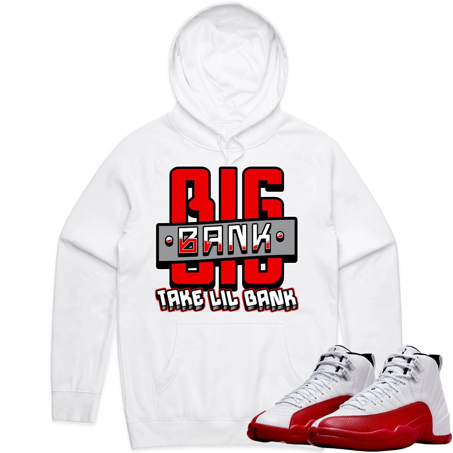 Jordan 12 Cherry 12s Hoodie to Match - RED BIG BANK