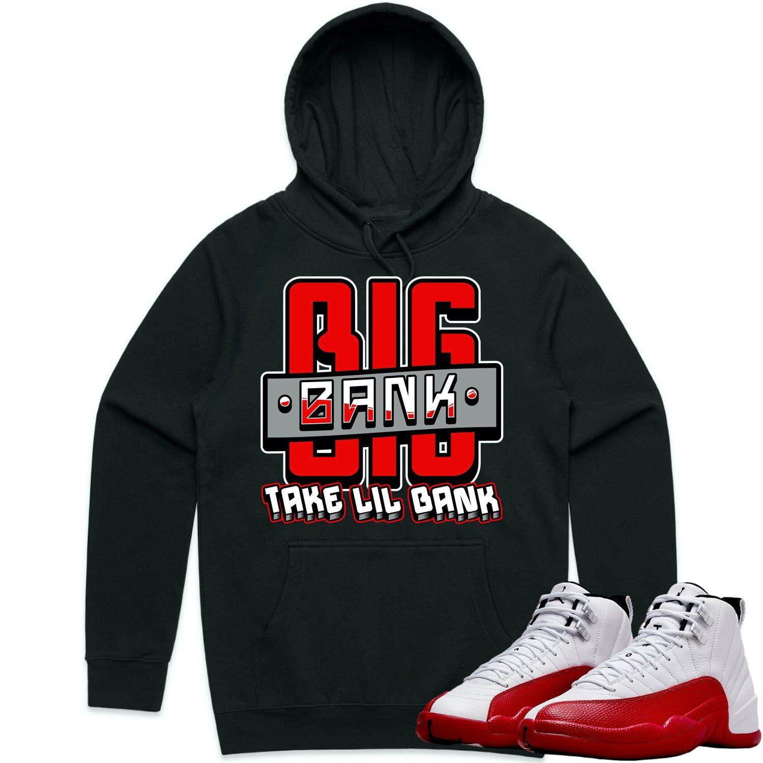 Jordan 12 Cherry 12s Hoodie to Match - RED BIG BANK