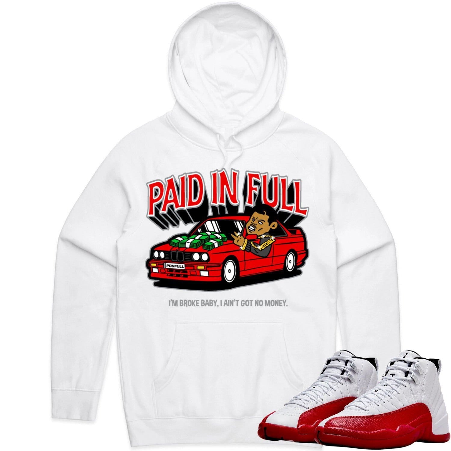 Jordan 12 Cherry 12s Hoodie to Match - RED PAID