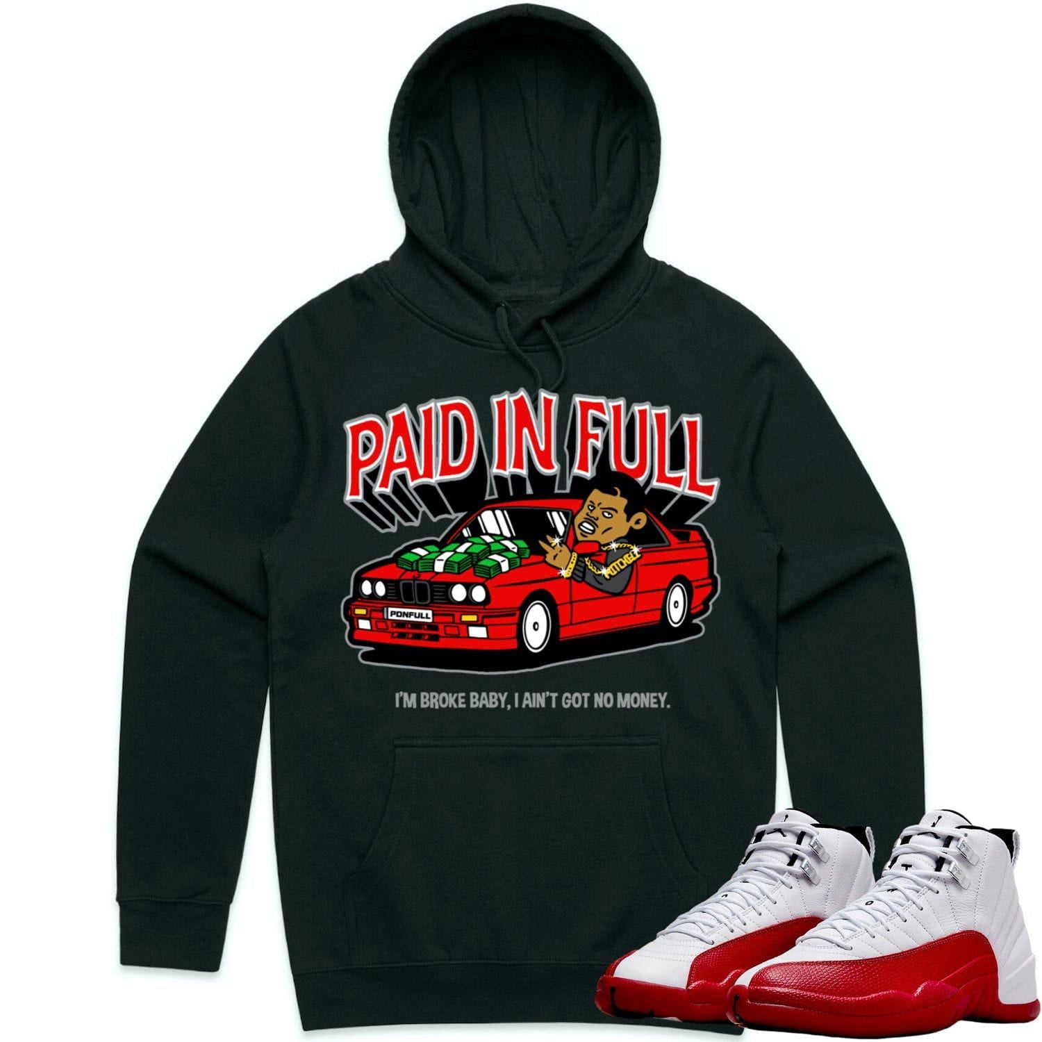 Jordan 12 Cherry 12s Hoodie to Match - RED PAID