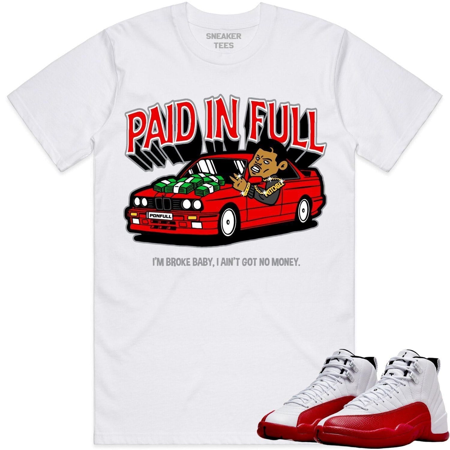 Jordan 12 Cherry 12s Shirt to Match - RED PAID