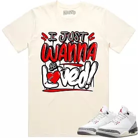 Jordan 3 White Cement 3s Shirt to Match - RED LOVED