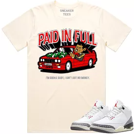 Jordan 3 White Cement 3s Shirt to Match - RED PAID