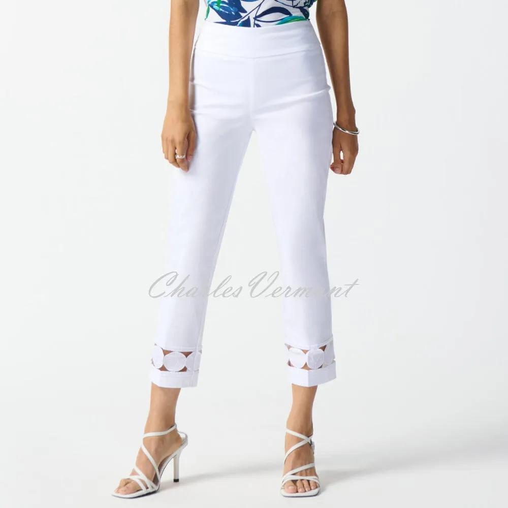 Joseph Ribkoff Cut-Out Hem Trouser - Style 242131 (White)