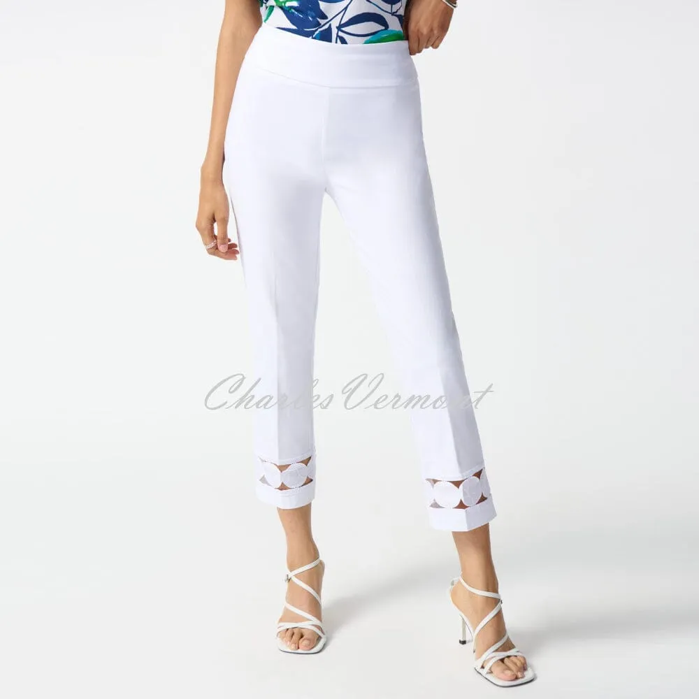 Joseph Ribkoff Cut-Out Hem Trouser - Style 242131 (White)