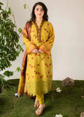 Kaira By Rashid Textile Embroidered Lawn Dupatta 3 Piece Unstitched Suit RT24KEL D-8699