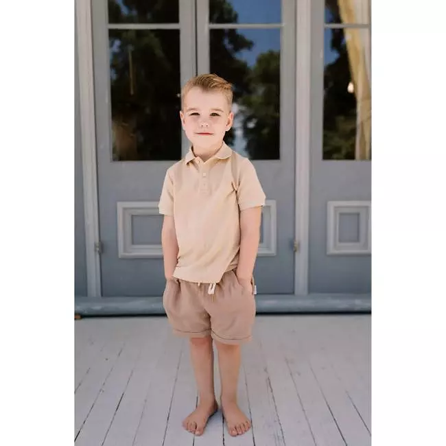 Karibou Kids Polo T-Shirt - Sand Dune