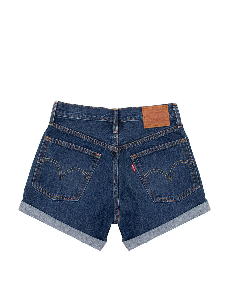 Levis Mid Rise Shorts Dark Blue Denim