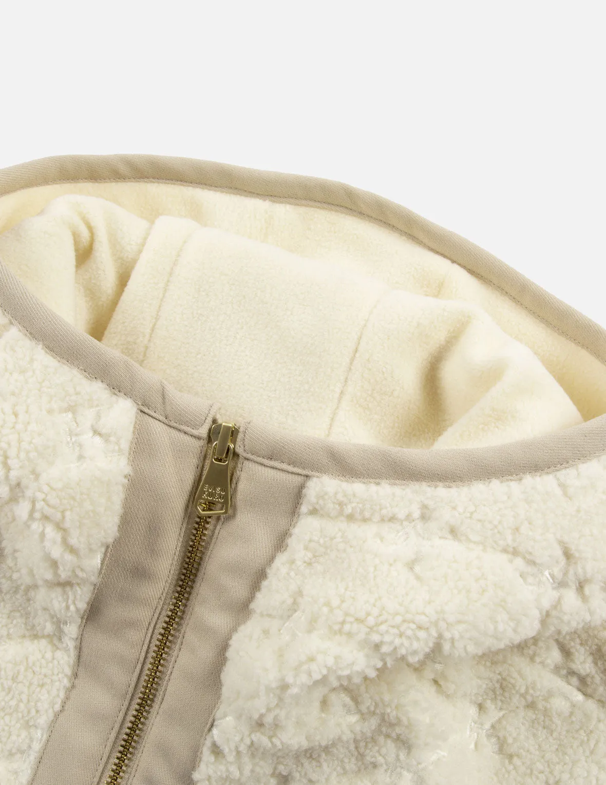 Logo Embossed Sherpa Oversized Coat