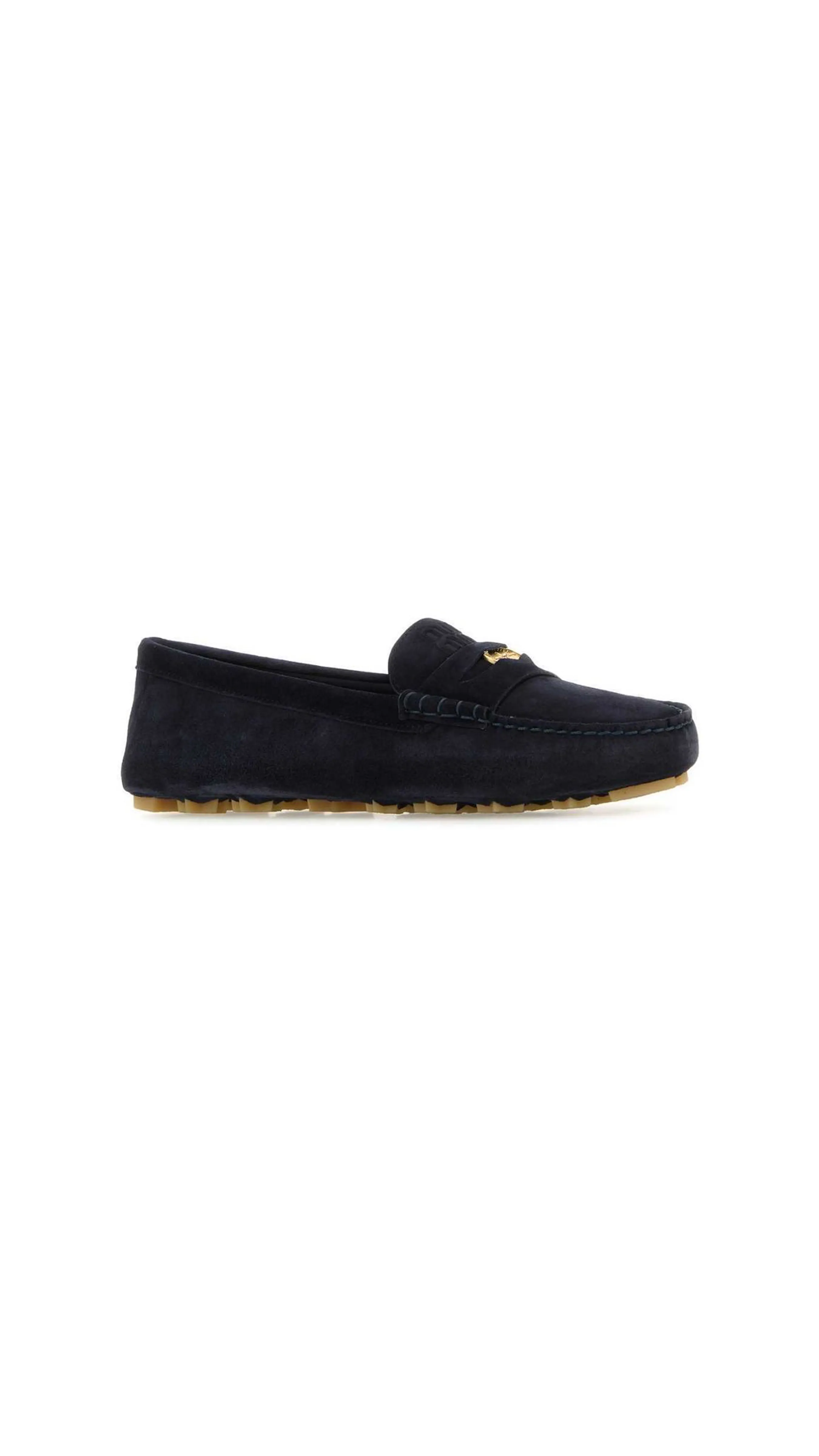 Logo-Plaque Slip-On Penny Loafers - Blue