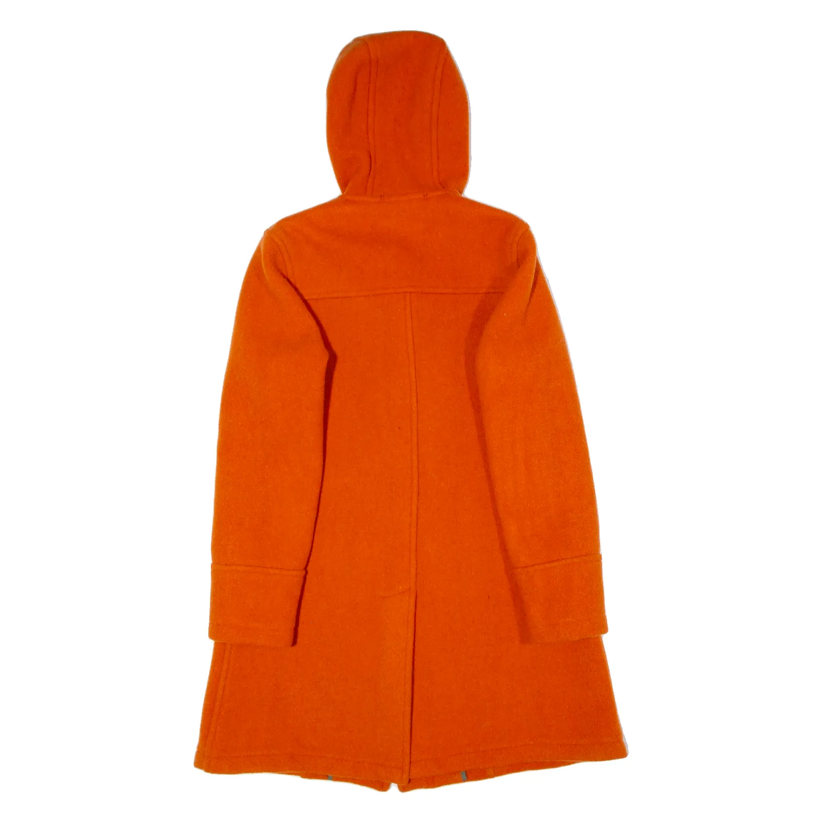 LONDON TRADITION Womens Duffle Coat Orange Wool Hooded UK 10