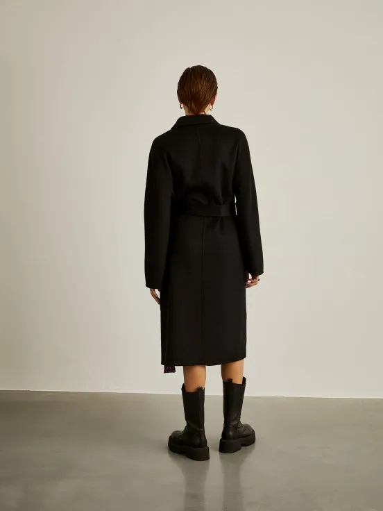 Long coat with belt