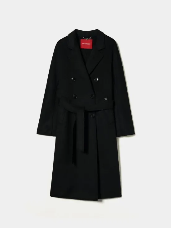 Long coat with belt