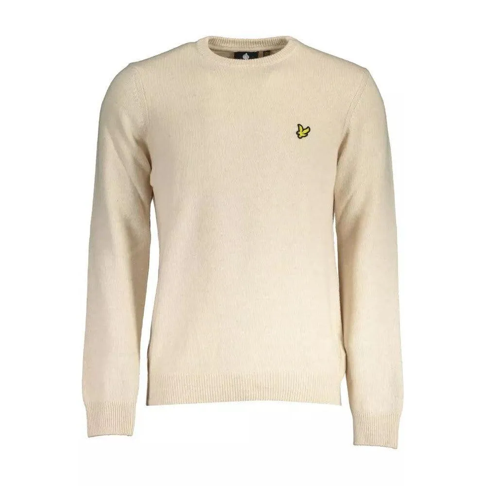 Lyle & Scott Beige Wool Blend Round Neck Sweater