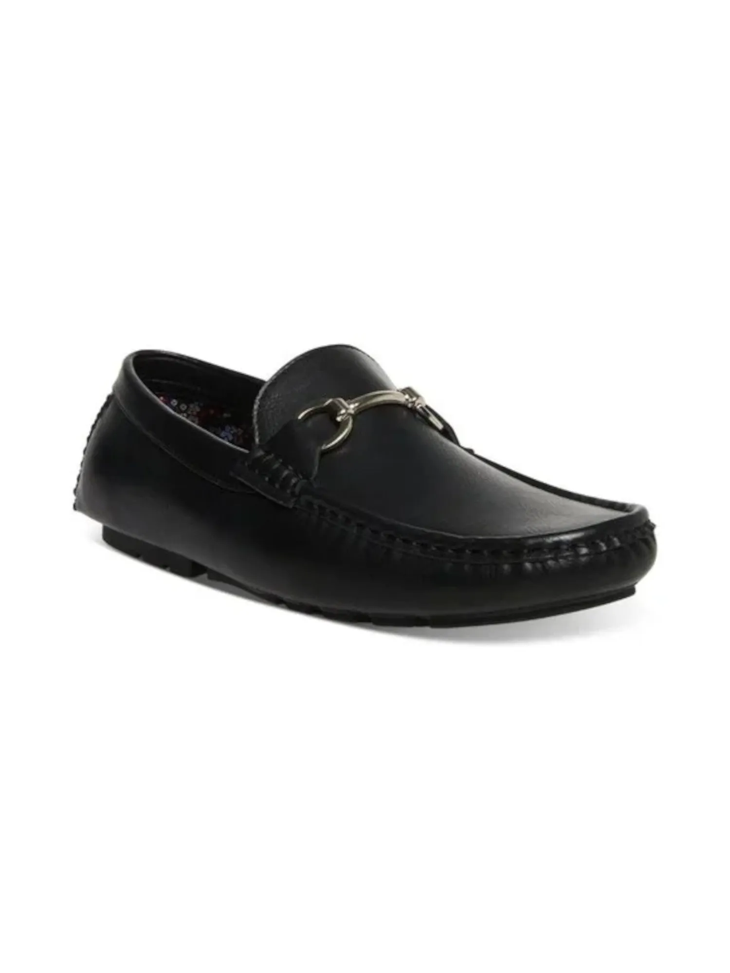 MADDEN Mens Black Cushioned Deanol Round Toe Slip On Loafers Shoes M