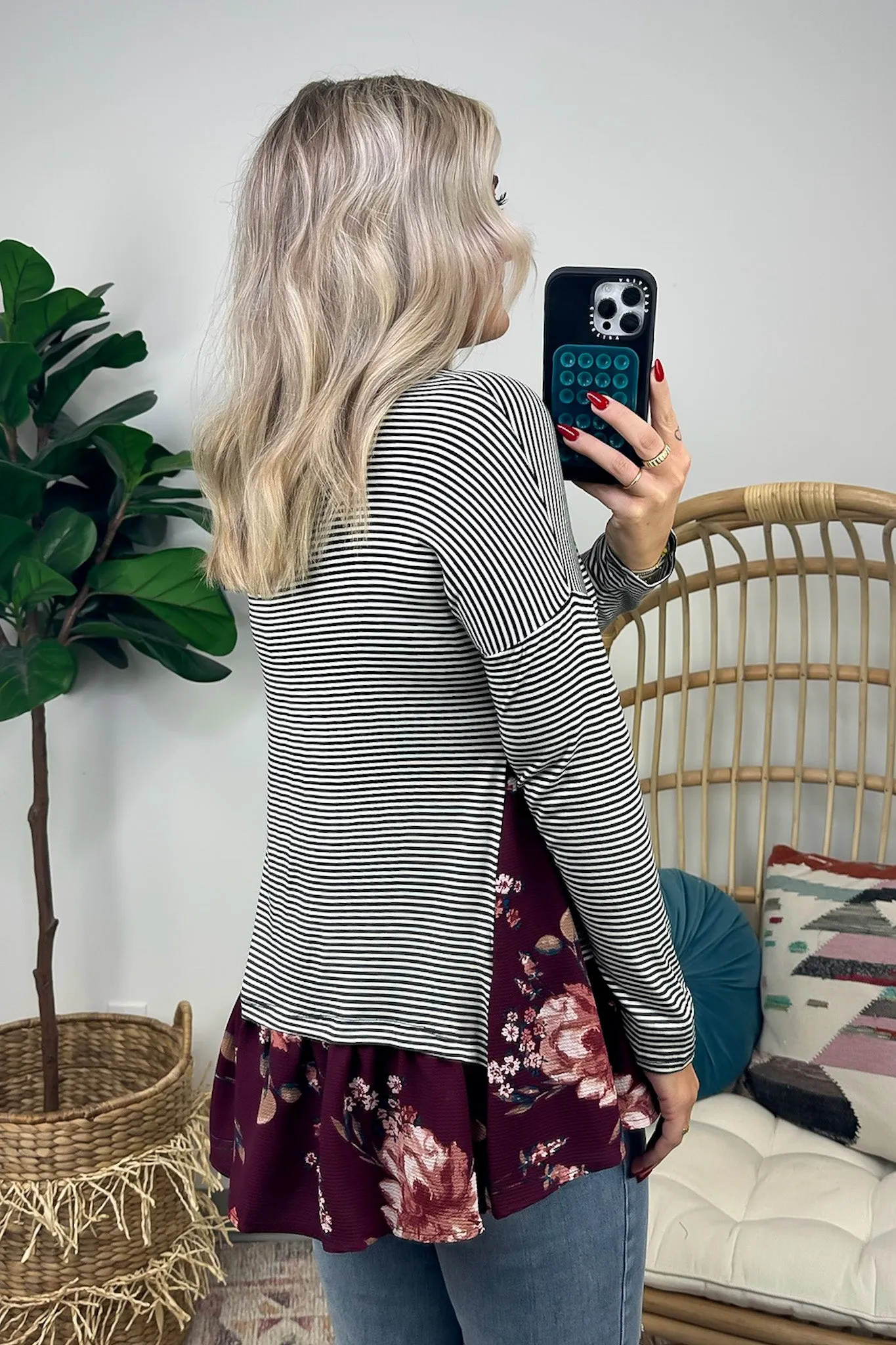 Made the Moment Stripes and Floral Layered Tunic Top - FINAL SALE