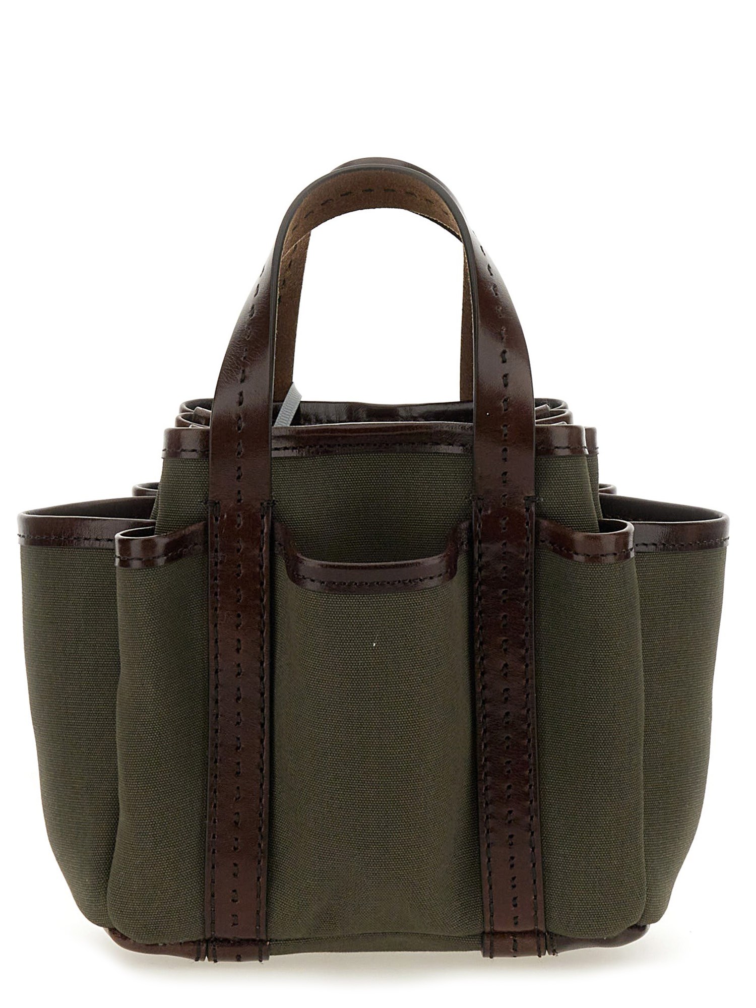 MAX MARA    CANVAS AND LEATHER MINI 