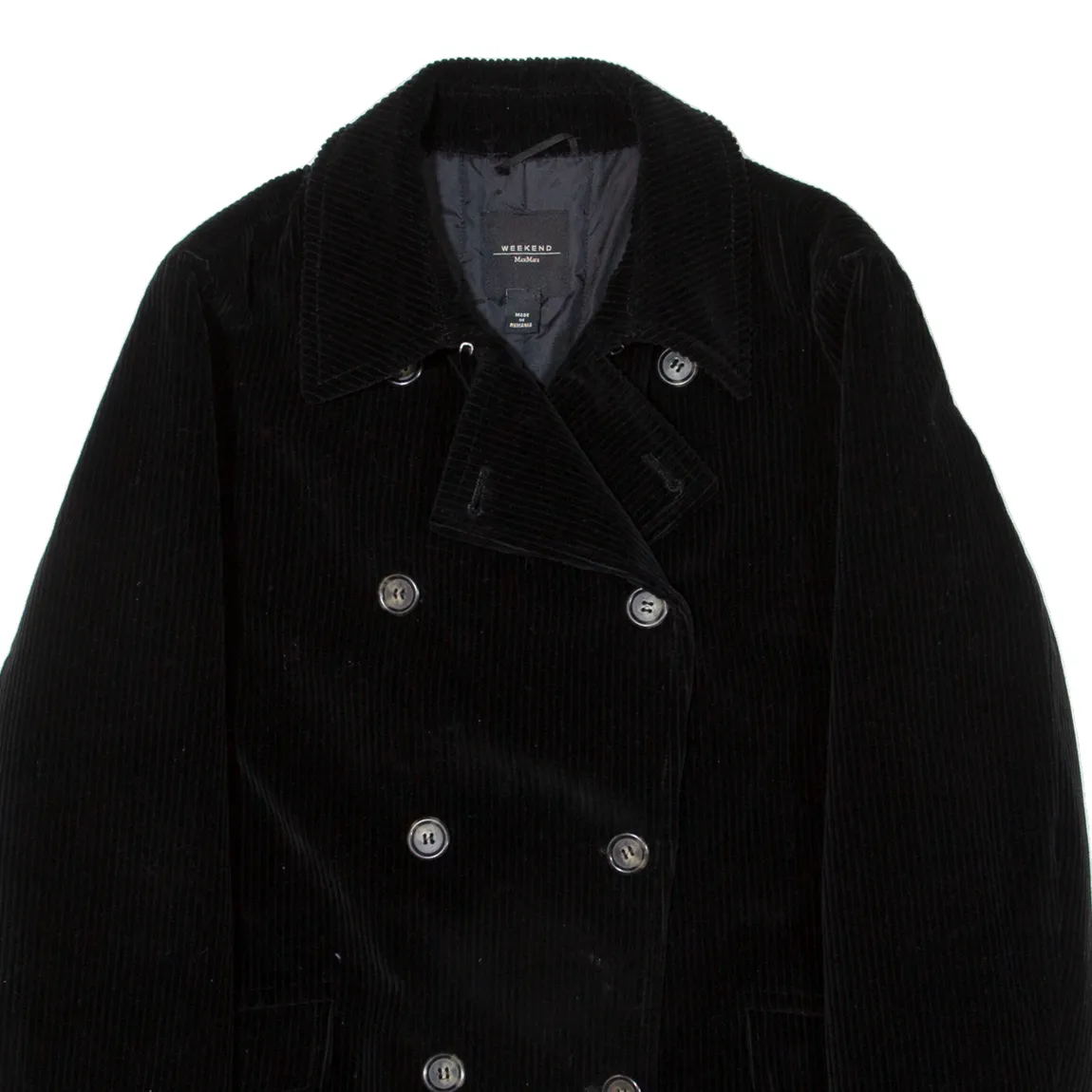 MAX MARA WEEKEND Double Breasted Womens Pea Coat Black UK 12