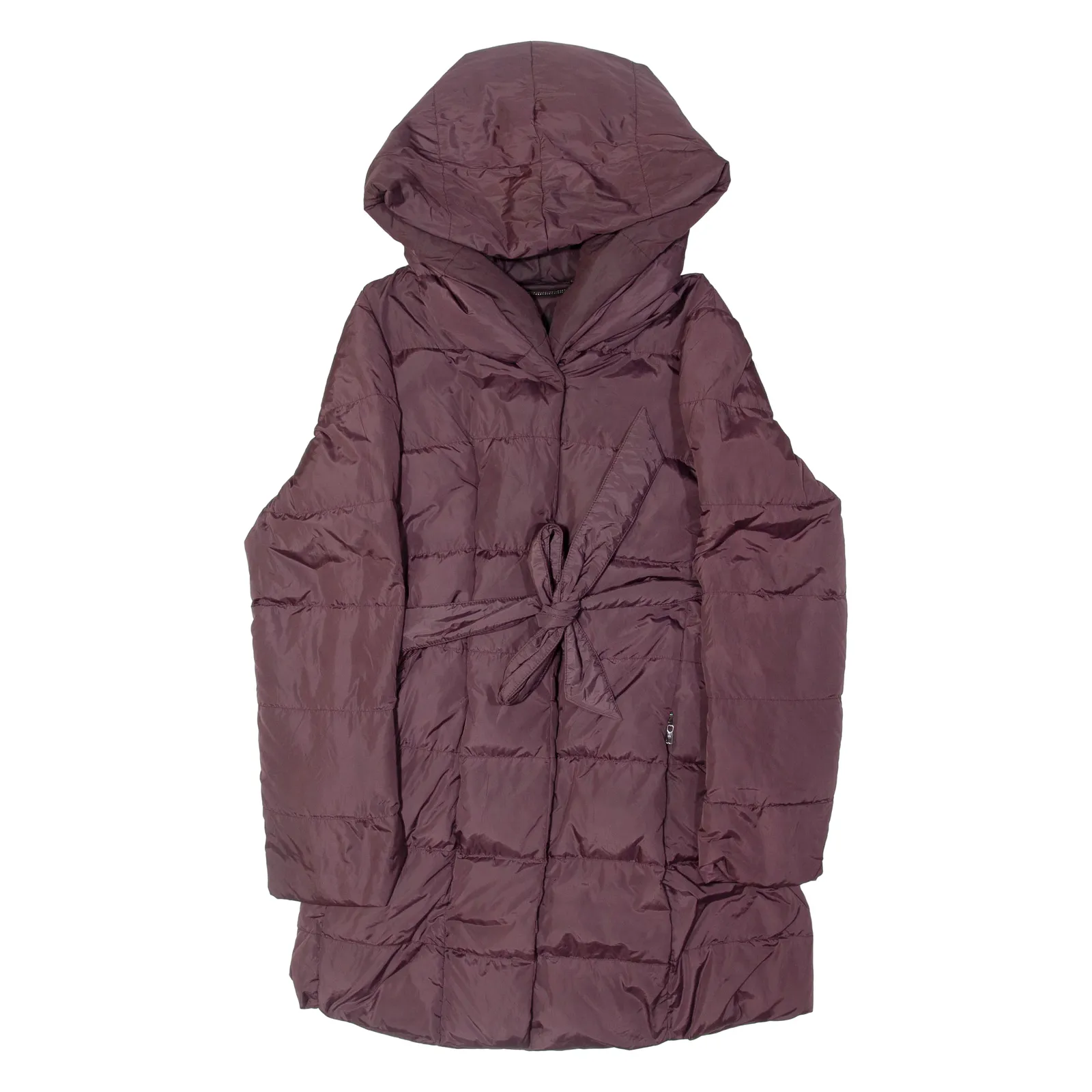 MAX MARA WEEKEND Womens Quilted Coat Purple Nylon Hooded UK 8