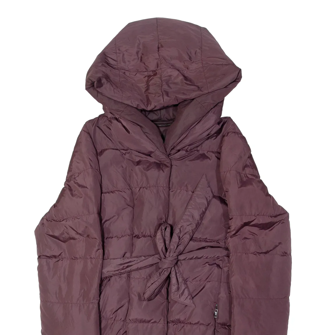 MAX MARA WEEKEND Womens Quilted Coat Purple Nylon Hooded UK 8