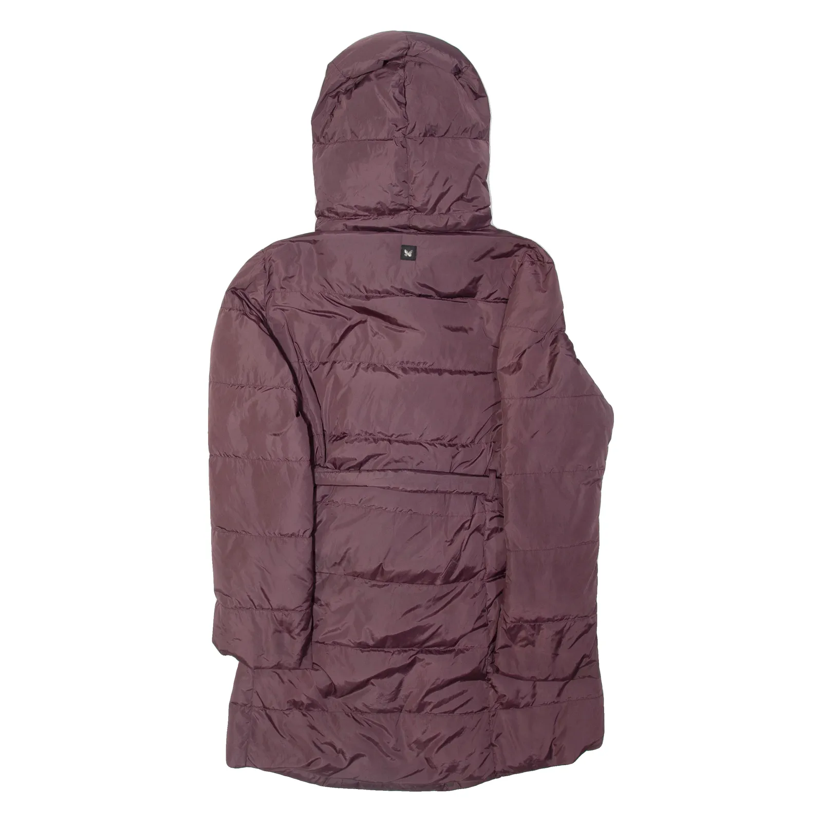 MAX MARA WEEKEND Womens Quilted Coat Purple Nylon Hooded UK 8