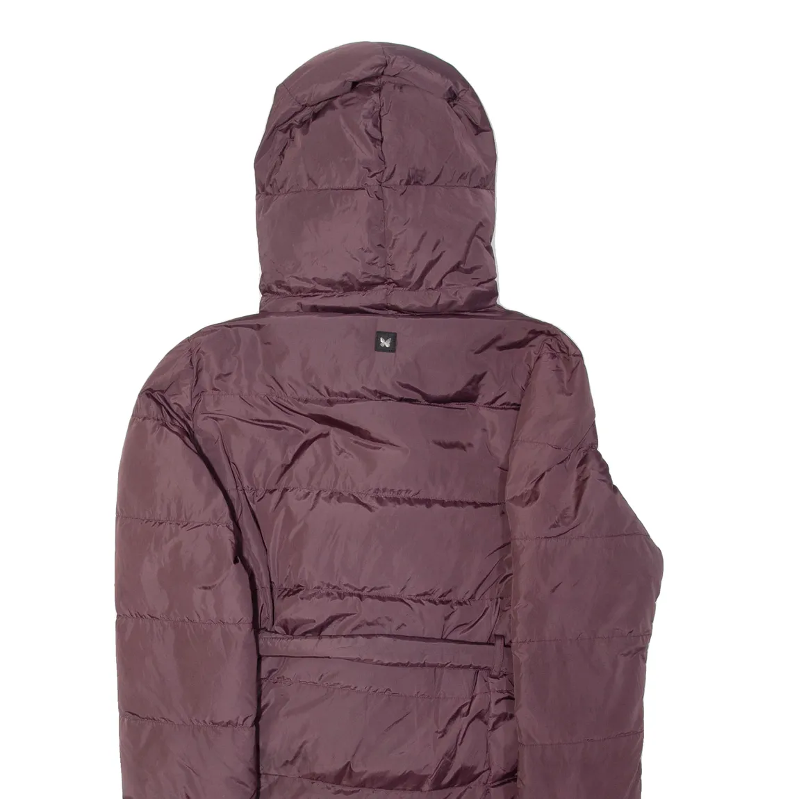 MAX MARA WEEKEND Womens Quilted Coat Purple Nylon Hooded UK 8